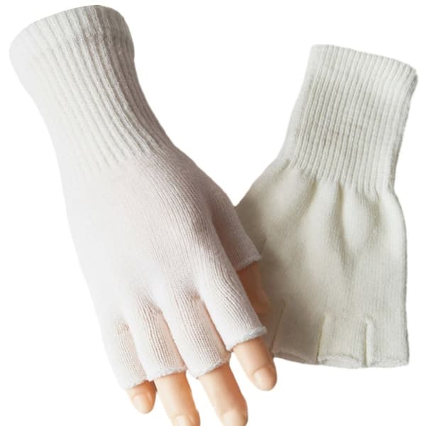 Strikkede handsker Lang vante HVID White