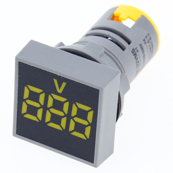 Digital Voltmeter Volt Spänningsmätare GUL Yellow