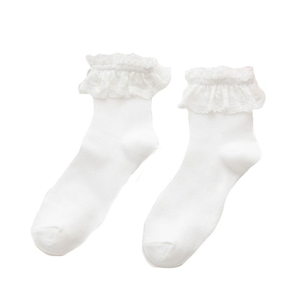 Blonde Kort Sokker Prinsesse Sokker HVID White