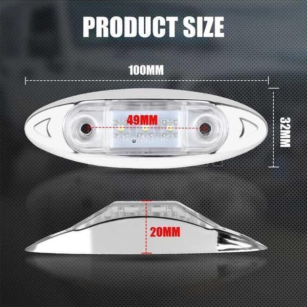 2 STK LED Sidemarkeringslys Advarselsbaglygte BLÅ Blue