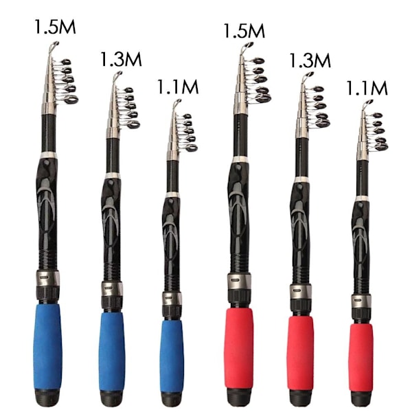 1,1M 1,3M 1,5M Fiskestang lokkestænger RØD 1,1M 1,1M Red 1.1M-1.1M