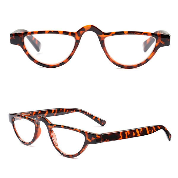 +0~+3.5 Cat Eye Läsglasögon HD Gradient Presbyopic leopard Strength +1.00-Strength +1.00