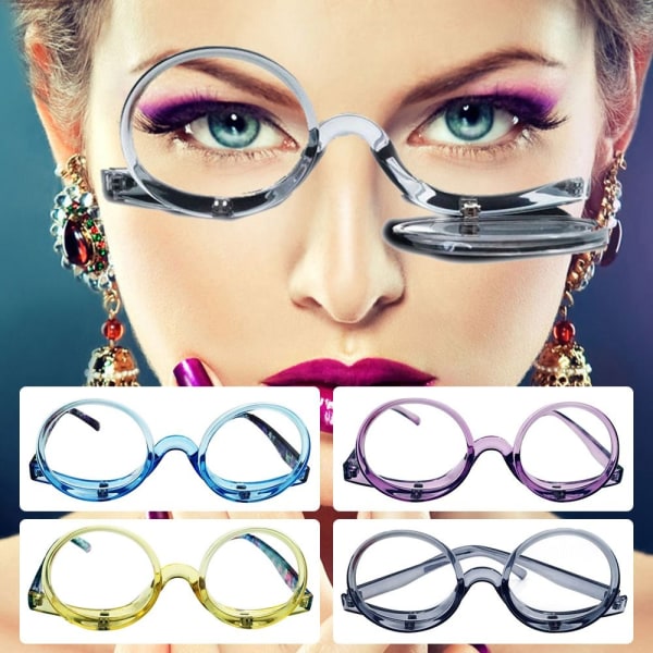 Roterende Makeup Læsebriller Foldebriller BLÅ Blue Strength 3.50-Strength 3.50