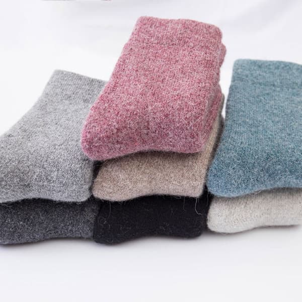 Termiske lange strømper Cashmere uldstrømper MØRKE GRÅ dark grey