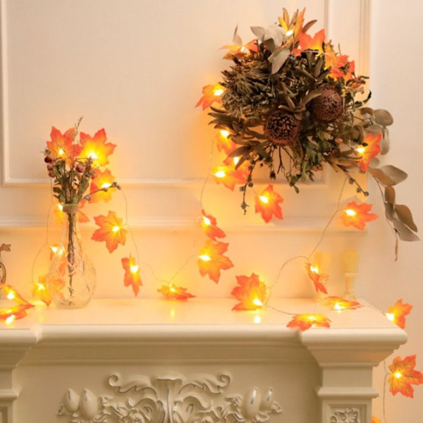 LED Fairy String Maple Leaves Lamp ORANGE 2M 10LEDS 2M 10LEDS Orange 2M 10Leds-2M 10Leds