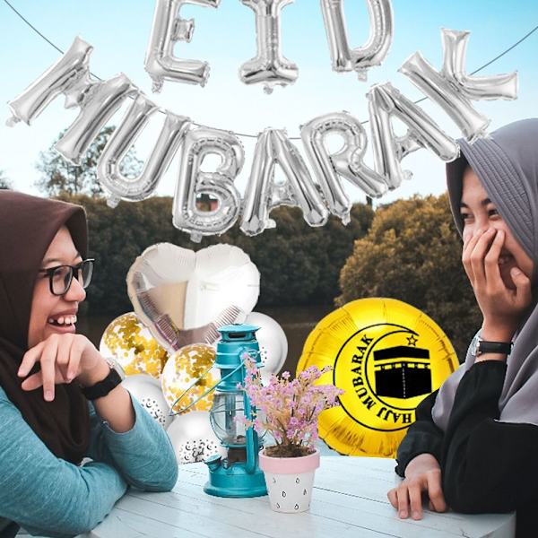 Eid Mubarak -ilmapallot Kirjain Foliopallot 05 05