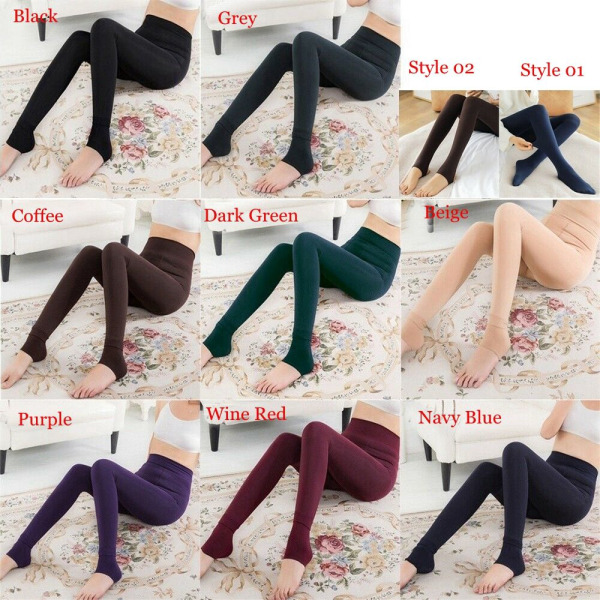 Slim Leggings Tjock Strumpbyxor KAFFE STYLE 02 coffee Style 02