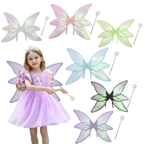 Fairy Wings Princess Dress-Up Wings VALKOINEN White