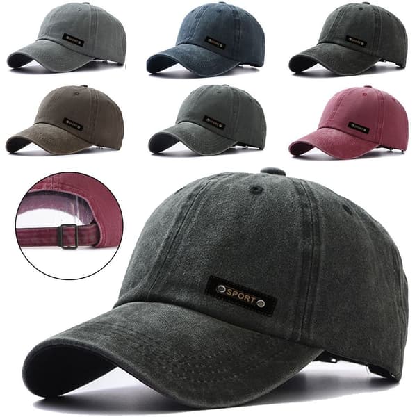 Broderi Baseball Caps Distressed Faded Hats GRÅ grey