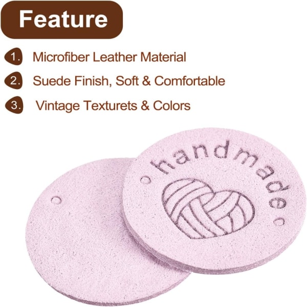 50 st Handgjorda Läder Etiketter Mikrofiber Läder Sy Embossade