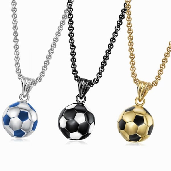 Fodbold halskæder Casual fodbold vedhæng SORT Black