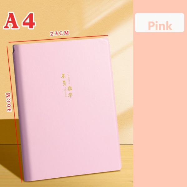 Whiteboard-anteckningsbok Med Whiteboard-penna Radera tyg A4-ROSA A4-Pink