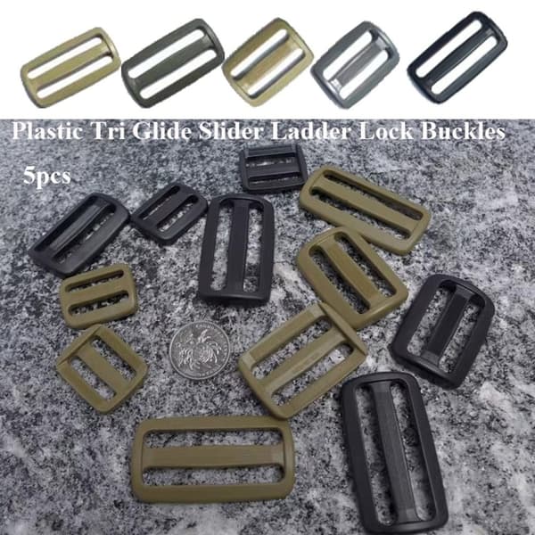 2stk Tri Glide Slider Stigelåsespenner GRÅ 3,8MM Grey 3.8mm