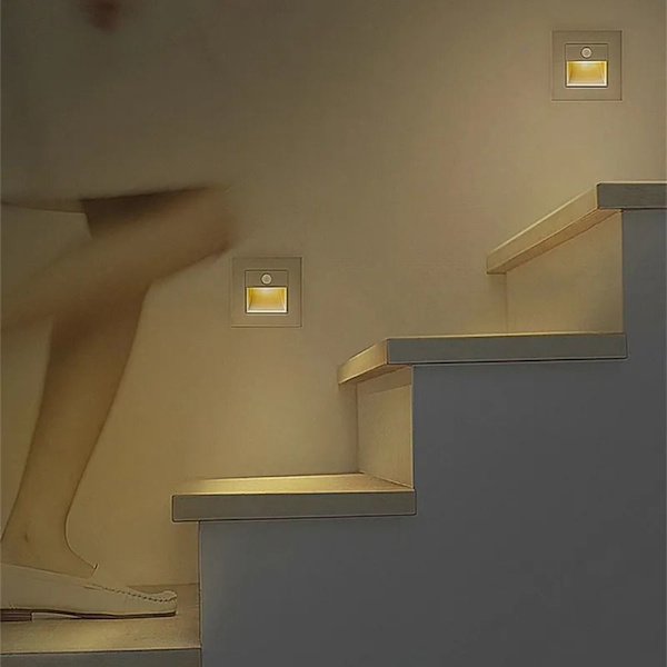 Kroppssensorlampe Trappelys GRÅ Grey