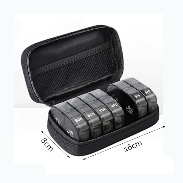 Lääkepurkki, Pill Organizers, Lääkkeiden Säilytyslaatikko BLACK