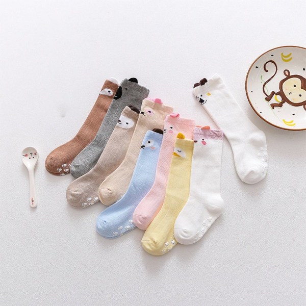 1 Par Fox Baby Sok Toddler Lange Sokker GRÅ Gray