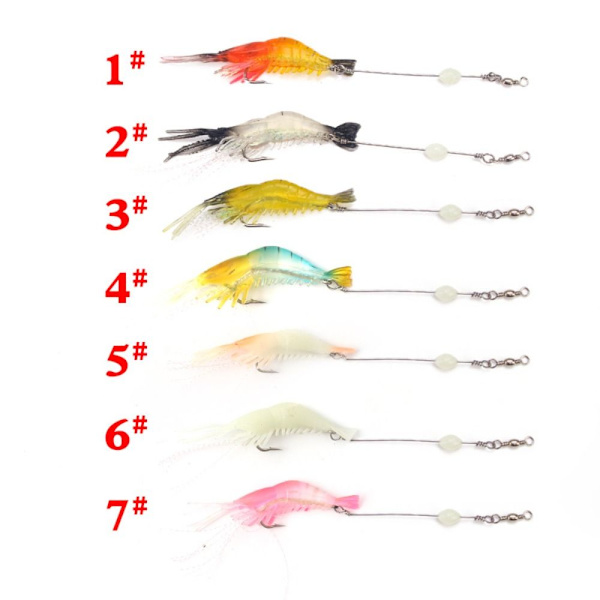 3 kpl Luminous Bead Shrimp Bait uppoamispehmeä viehe 3 3 3