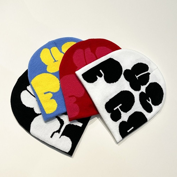 Strikkehue Hue Beanie Bonnet RØD&ROSE RØD red&rose red