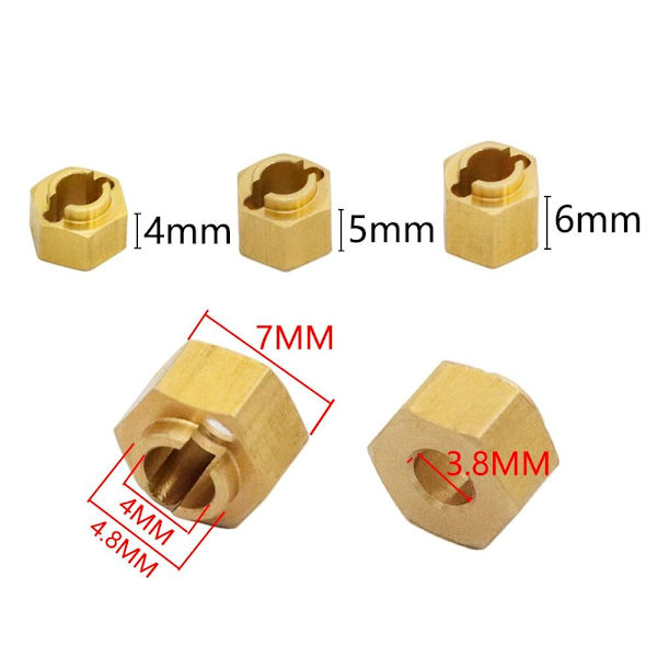 4st Hex Hex Nav Adapter Förlängare 4MM 4MM 4mm