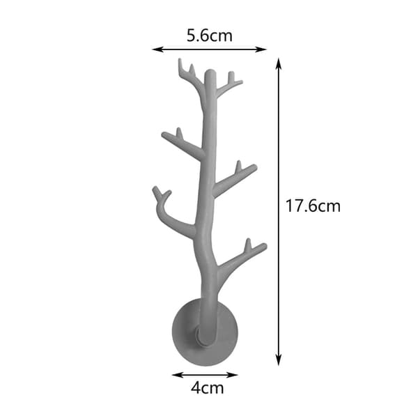 4kpl Branch Hook Key Holder GRAY Grey