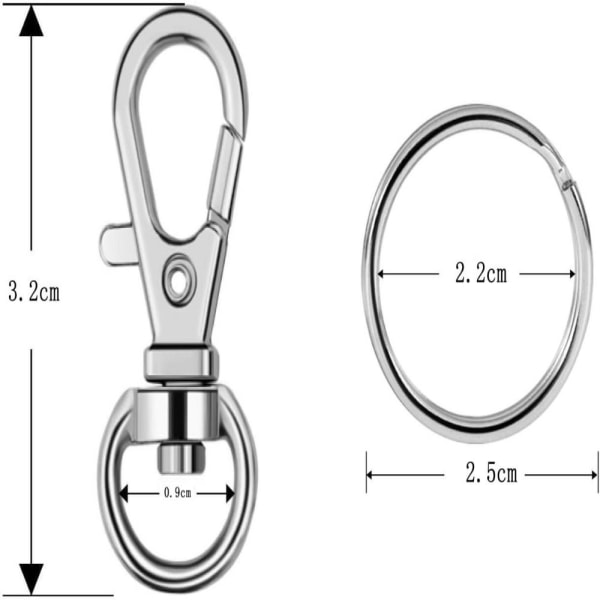 Nøglering Clip Kæde Clip Kroge Kroge Metal drejesnor