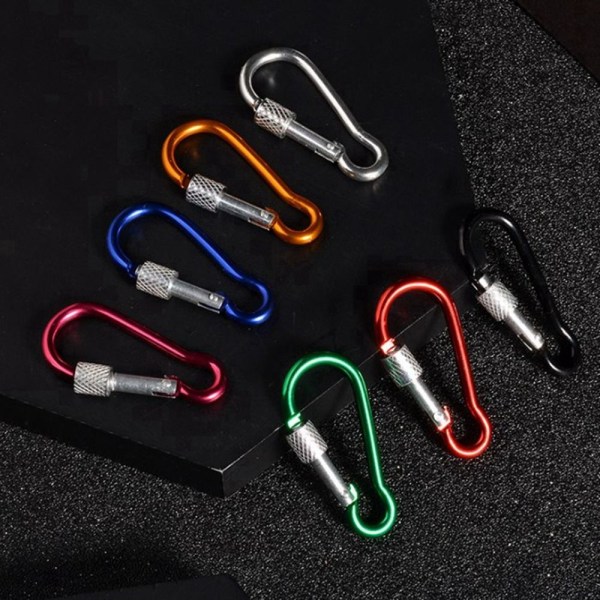 5 stk Outdoor Sports Carabiner Sikkerhetsspenne Nøkkelring GULL Gold