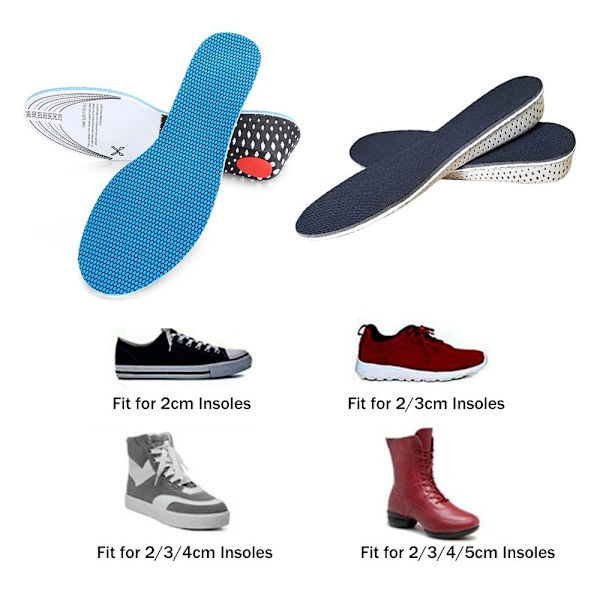Memory Foam Invisible Height Öka innersulor BLÅ-3CM Blue-3cm