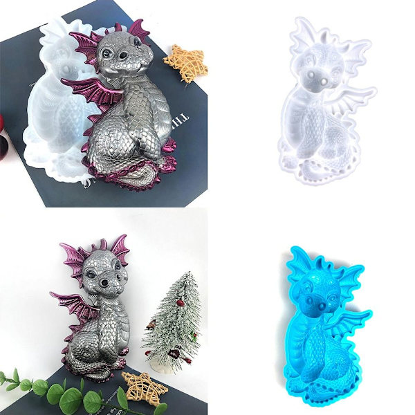 Dragon seinään ripustettava mold Dragon patsas mold VALKOINEN White