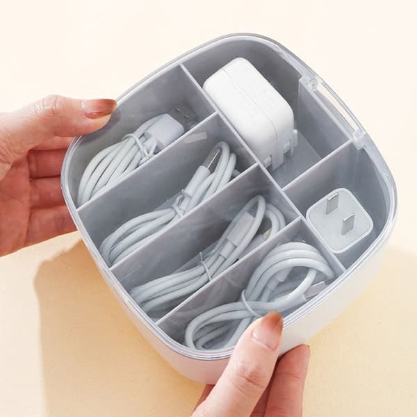 Datakabel förvaringsbox Organizer VIT white