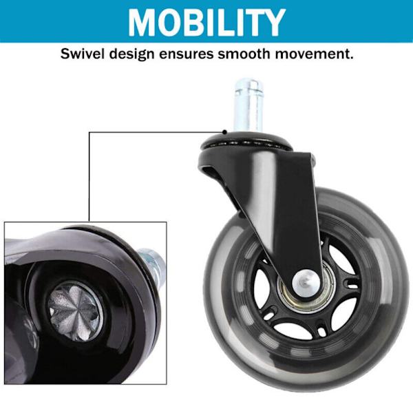 1/2 kpl Toimistotuolin pyöränpyörät Kumipyörät 2 2 inch2pcs