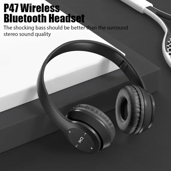 Bluetooth -hörlurar hopfällbara headset VIT white