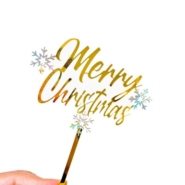 5 kpl akryylistä Merry Christmas Tree Cake Topper H