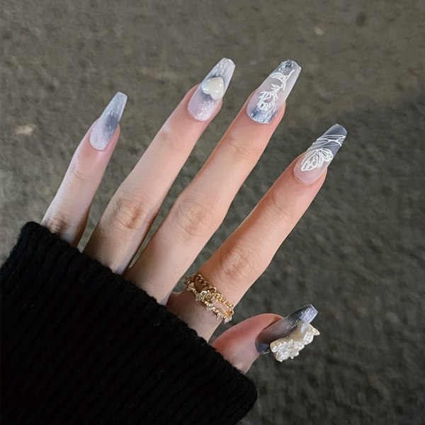 Fake Nails Long French 2 2 2