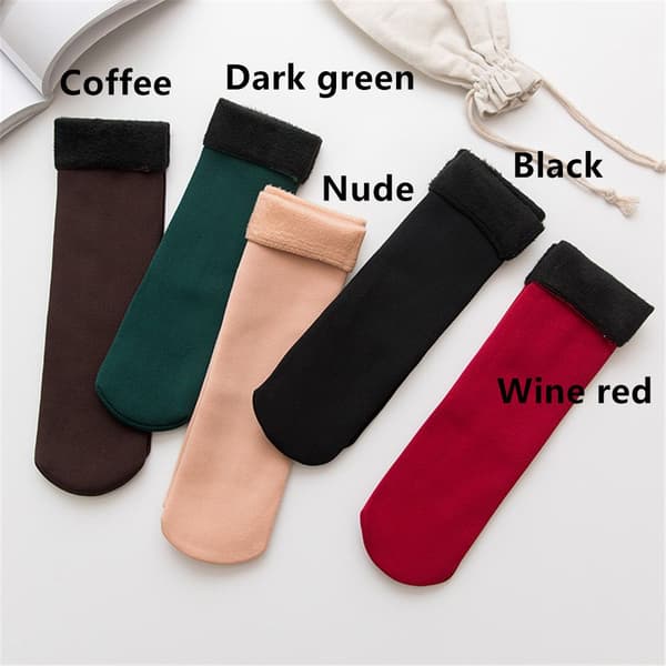 Snöstrumpor Sammetstrumpor i sammetgolv Sovsockor KAFFE coffee