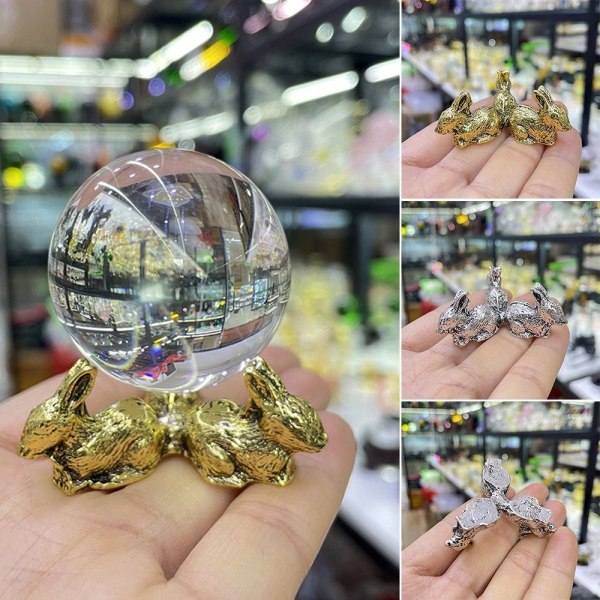 Rabbit näyttötelineen pidike kristallipallojalusta HOPEAA Silver