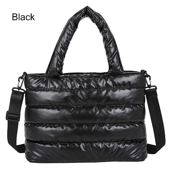 Puffer Tote Bag Quiltet Puffy Håndtaske SORT Black