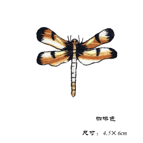 9 stk Cartoon Dragonfly Brodert Patch Animal Shape Stryk på