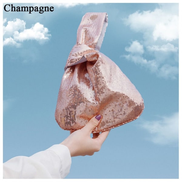 Håndledsknude Taske Aften Clutch Pung CHAMPAGNE champagne
