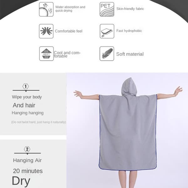 Hettekapper Håndkle Poncho SVART black