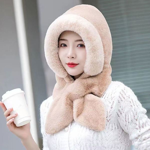 Integrert Cap Skjerf Beanie Hat Skjerf WINE RED Wine red
