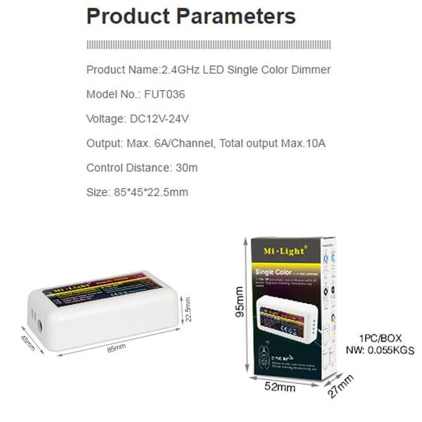 Monochrome Packet Controller Yksisävyinen valoohjain