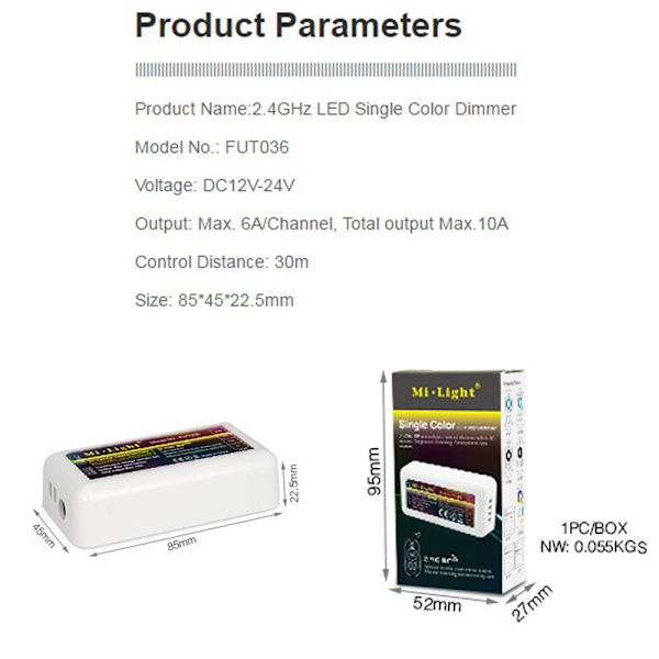 Monokrom pakkecontroller Single-tone Light Controller