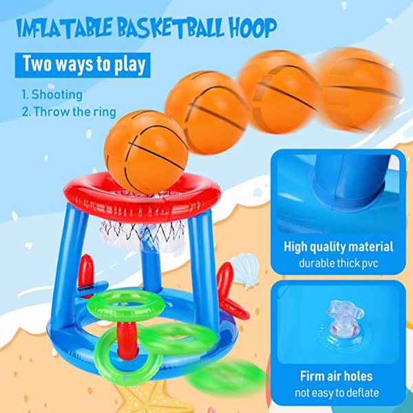 Uppblåsbar Ring Kasthylsa Spel Flytande poolleksaker SET-4 Set-4