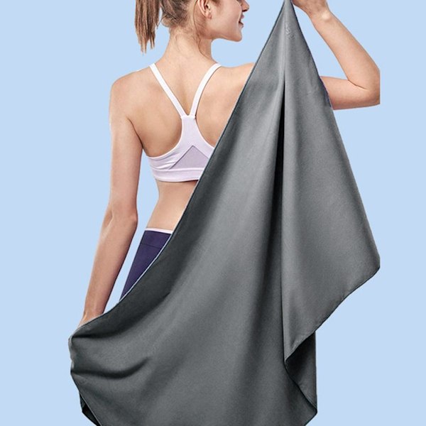 Strandhandduk Snabbtorkande handduk MÖRKGRÅ dark grey