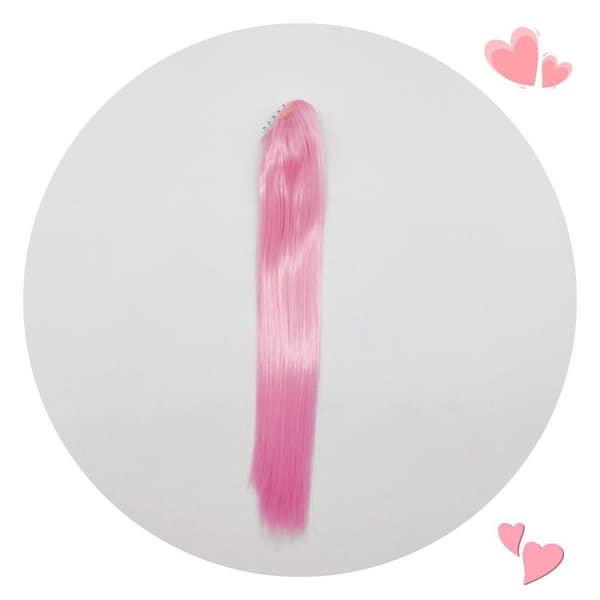 Rett hårklips Hestehalehår LYSROSA light pink