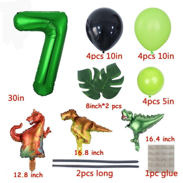 Dinosaurie-temaballonger Tecknad drakkolumn 4 4 4