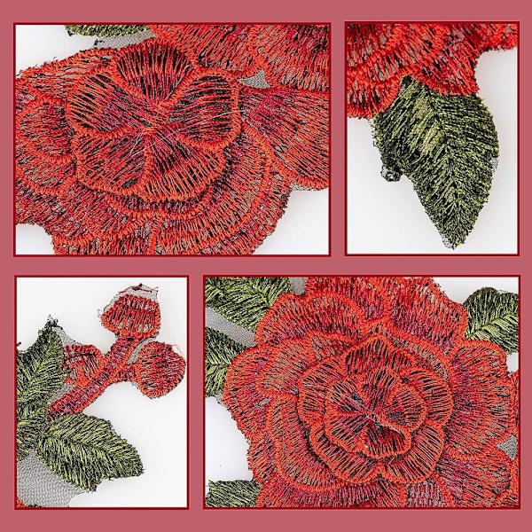 10 stykker Rose Broderede Patches Blomster Patches Tøj