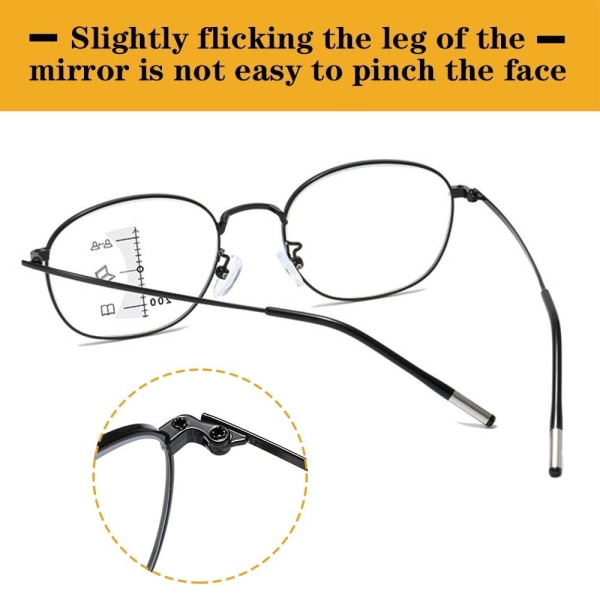 Anti-Blue Light Läsglasögon Runda glasögon SVART STYRKA Black Strength 150