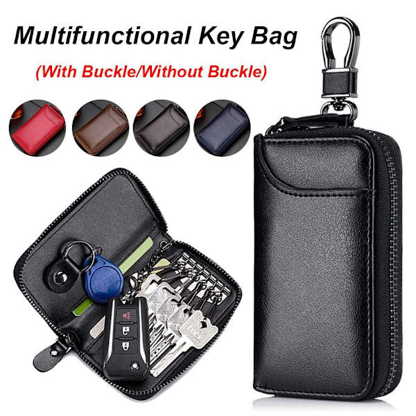 Bilnøkkelveske Nøkkelholder SORT MED SPENNE MED SPENNE Black With Buckle-With Buckle