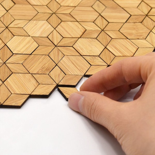 24/48 STK Dukkehus gulvfliser Trækornsgulv HEXAGONAL-24 STK hexagonal-24pcs